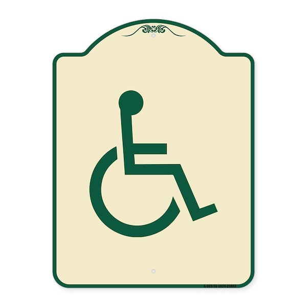 Signmission Large Handicapped Symbol Heavy-Gauge Aluminum Architectural Sign, 24" x 18", TG-1824-23889 A-DES-TG-1824-23889 - main